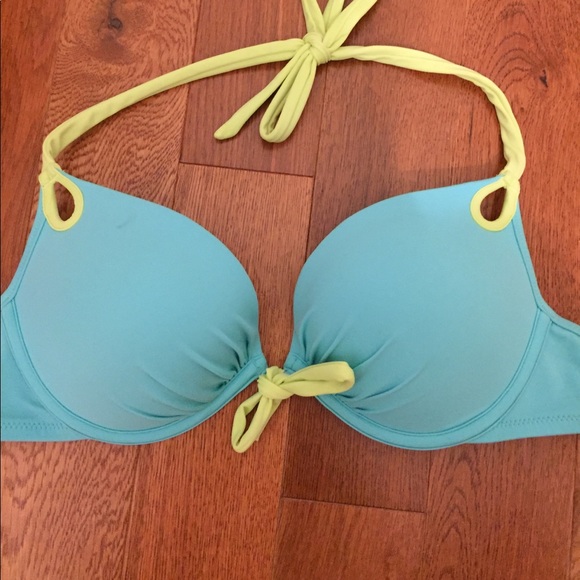 Sexy VS green and blue push up bikini top - Picture 3 of 6